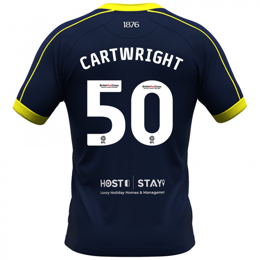 Mænd Fin Cartwright #50 Flåde Udebane Spillertrøjer 2023/24 Trøje T-Shirt