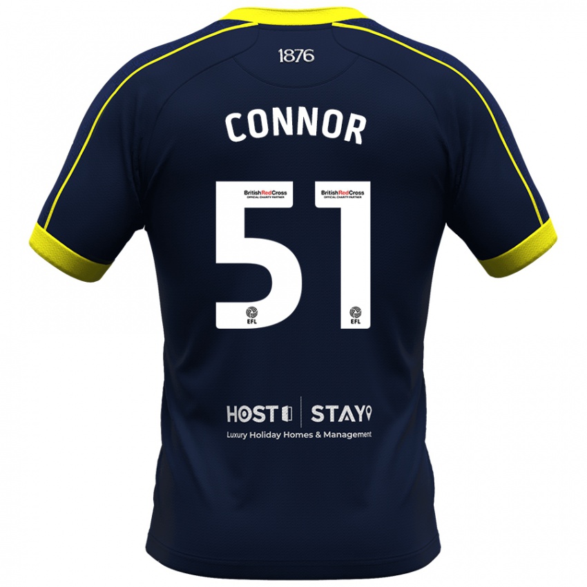 Mænd Shea Connor #51 Flåde Udebane Spillertrøjer 2023/24 Trøje T-Shirt