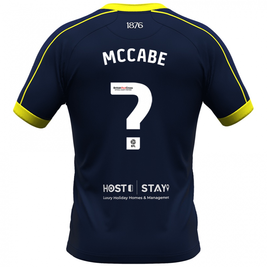 Mænd Iain Mccabe #0 Flåde Udebane Spillertrøjer 2023/24 Trøje T-Shirt