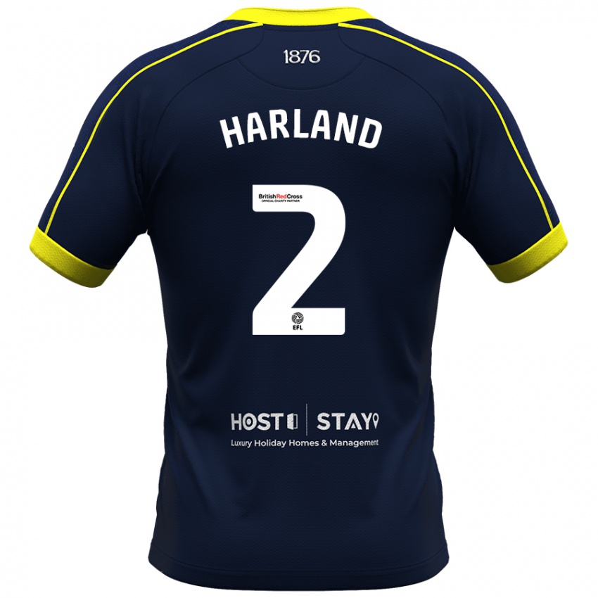 Mænd Jane Harland #2 Flåde Udebane Spillertrøjer 2023/24 Trøje T-Shirt