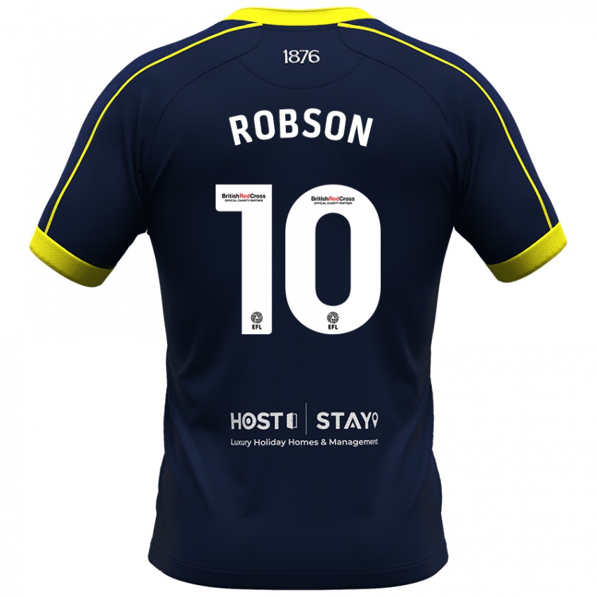 Mænd Lauren Robson #10 Flåde Udebane Spillertrøjer 2023/24 Trøje T-Shirt