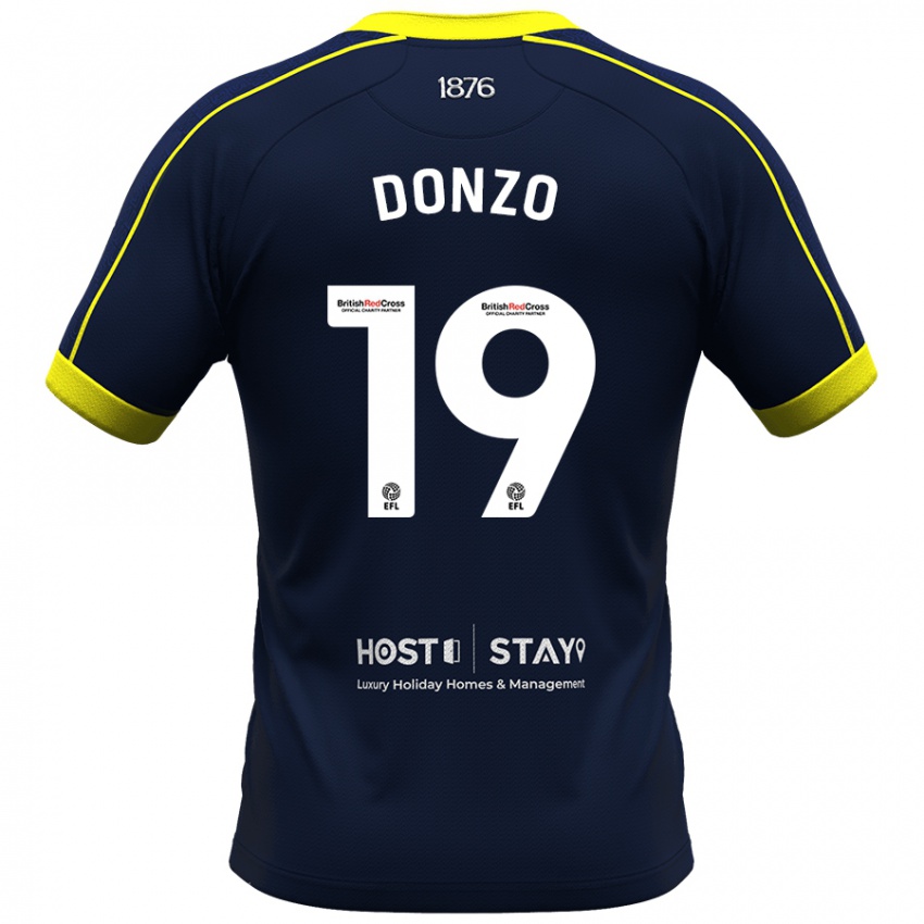 Mænd Jolie Donzo #19 Flåde Udebane Spillertrøjer 2023/24 Trøje T-Shirt