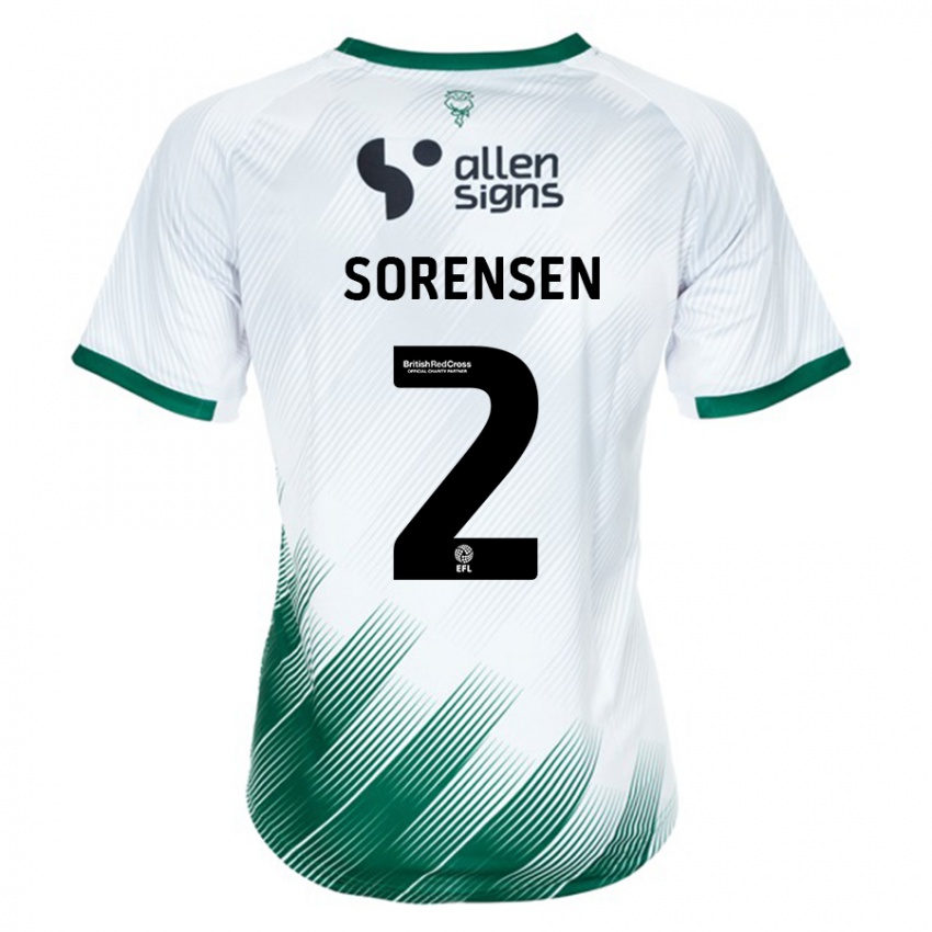 Mænd Lasse Sörensen #2 Hvid Udebane Spillertrøjer 2023/24 Trøje T-Shirt