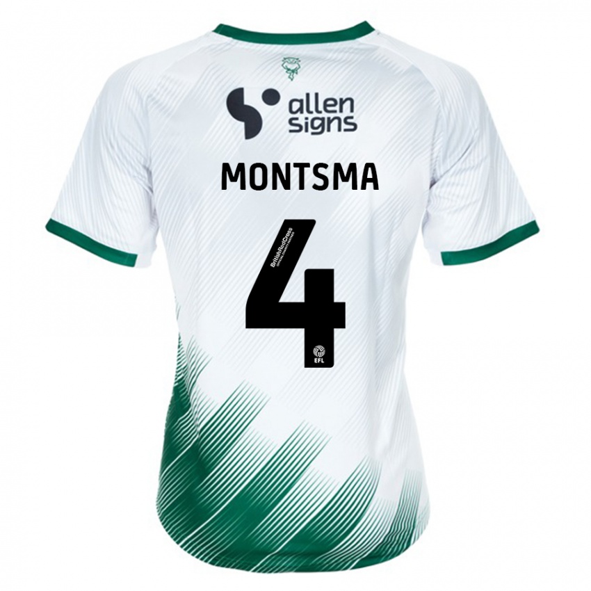 Mænd Lewis Montsma #4 Hvid Udebane Spillertrøjer 2023/24 Trøje T-Shirt