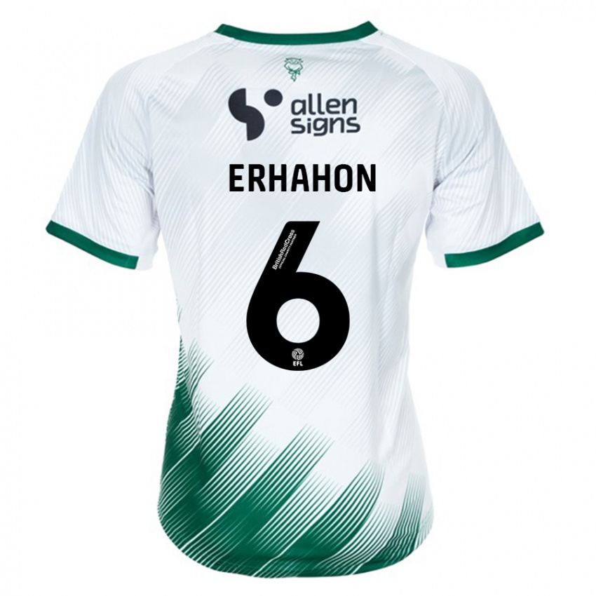 Mænd Ethan Erhahon #6 Hvid Udebane Spillertrøjer 2023/24 Trøje T-Shirt