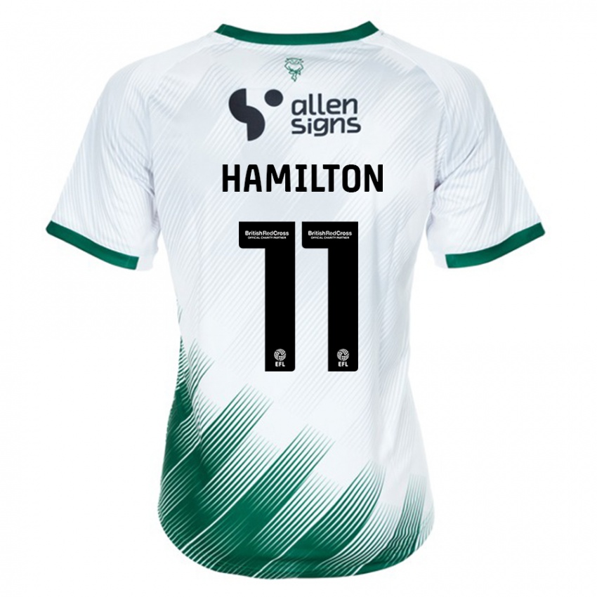 Mænd Ethan Hamilton #11 Hvid Udebane Spillertrøjer 2023/24 Trøje T-Shirt