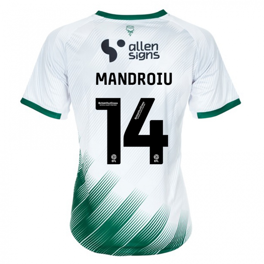 Mænd Daniel Mandroiu #14 Hvid Udebane Spillertrøjer 2023/24 Trøje T-Shirt