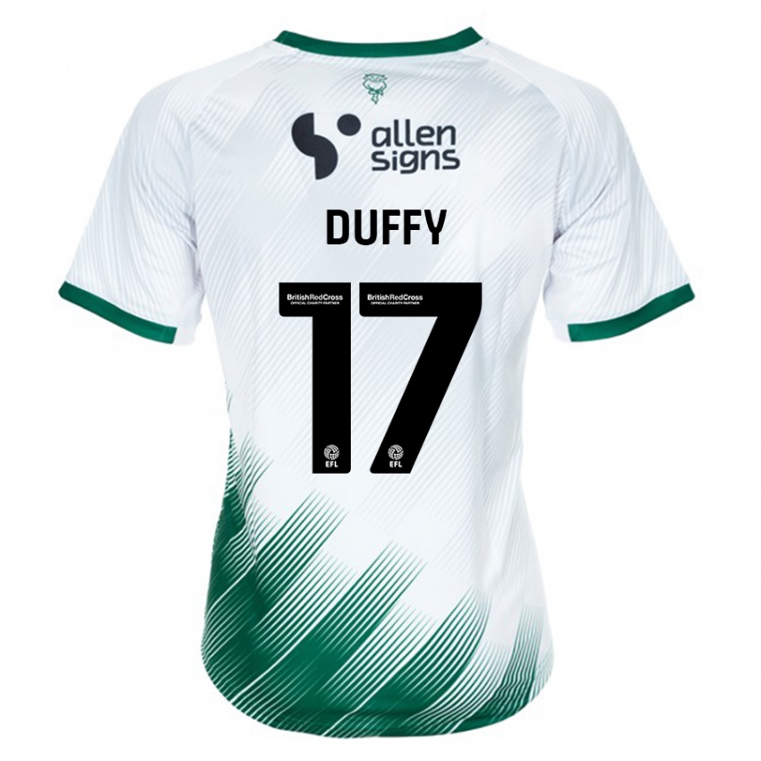 Mænd Dylan Duffy #17 Hvid Udebane Spillertrøjer 2023/24 Trøje T-Shirt