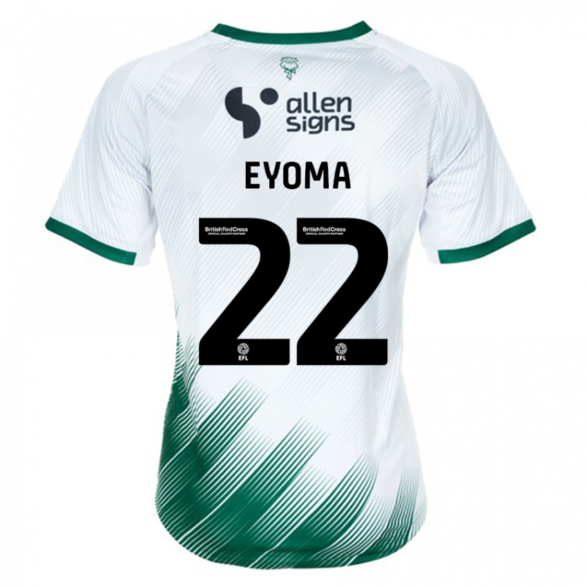 Mænd Timothy Eyoma #22 Hvid Udebane Spillertrøjer 2023/24 Trøje T-Shirt