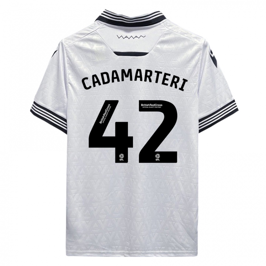 Mænd Bailey Cadamarteri #42 Hvid Udebane Spillertrøjer 2023/24 Trøje T-Shirt