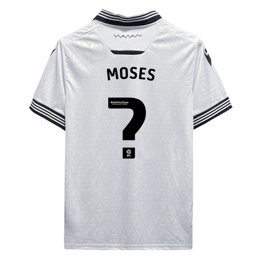 Mænd Devlan Moses #0 Hvid Udebane Spillertrøjer 2023/24 Trøje T-Shirt