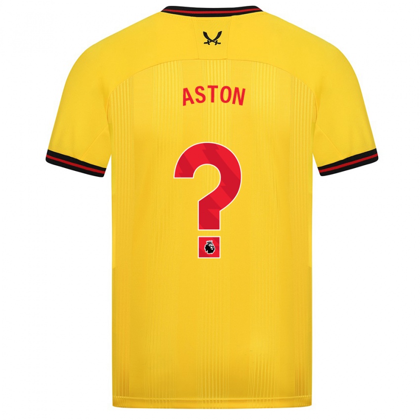 Mænd Sam Aston #0 Gul Udebane Spillertrøjer 2023/24 Trøje T-Shirt