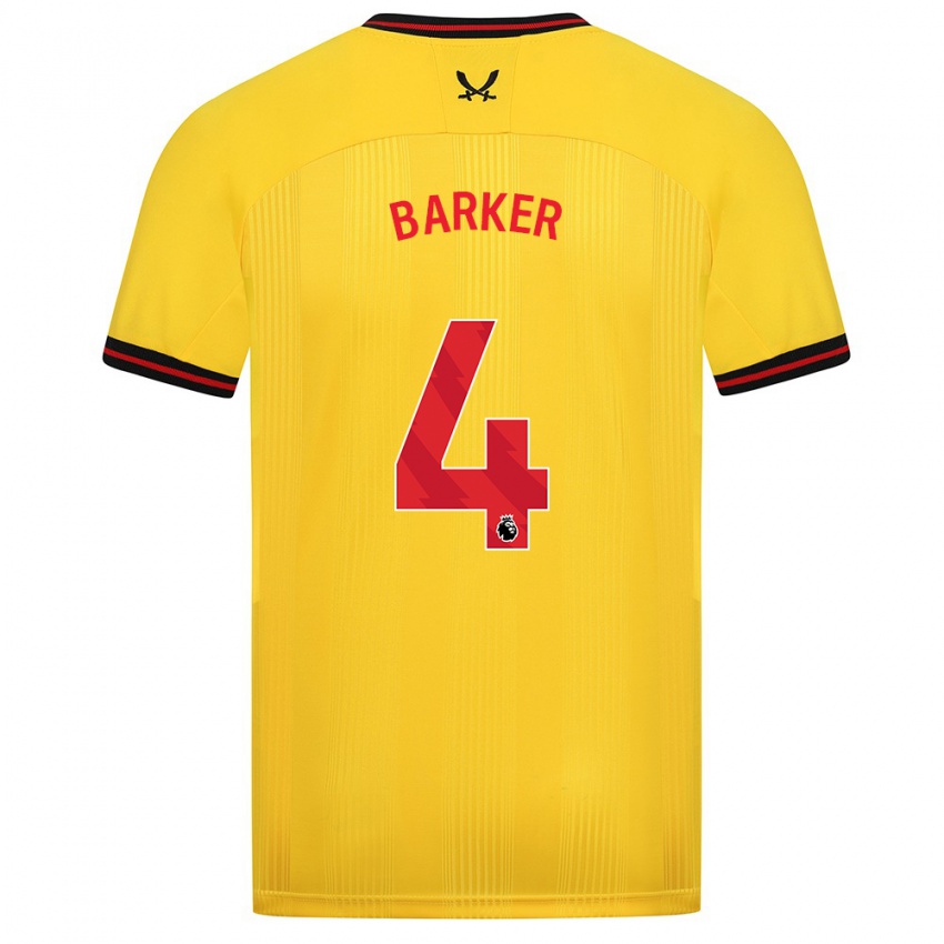 Mænd Sophie Barker #4 Gul Udebane Spillertrøjer 2023/24 Trøje T-Shirt