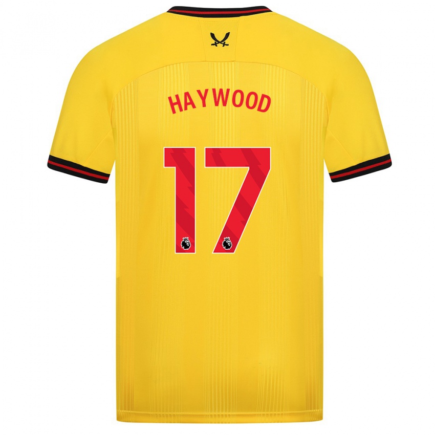 Mænd Sophie Haywood #17 Gul Udebane Spillertrøjer 2023/24 Trøje T-Shirt