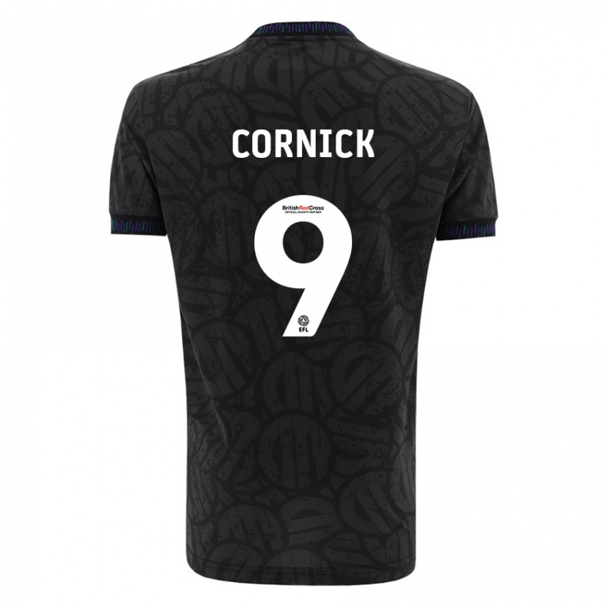 Mænd Harry Cornick #9 Sort Udebane Spillertrøjer 2023/24 Trøje T-Shirt