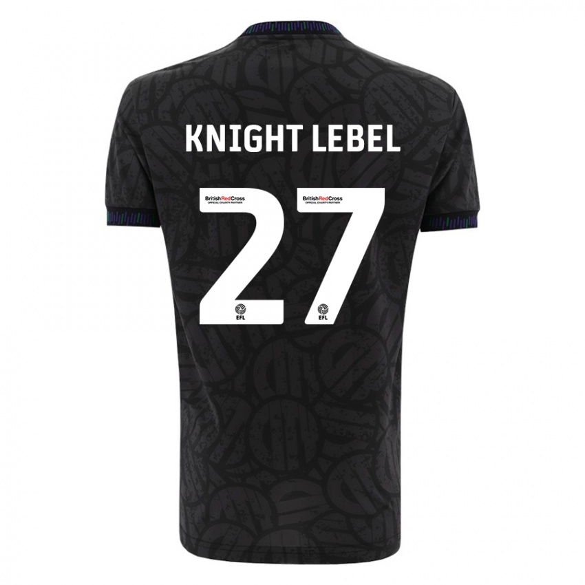 Mænd Jamie Knight-Lebel #27 Sort Udebane Spillertrøjer 2023/24 Trøje T-Shirt
