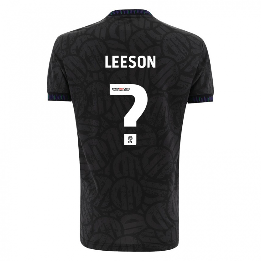 Mænd Harry Leeson #0 Sort Udebane Spillertrøjer 2023/24 Trøje T-Shirt