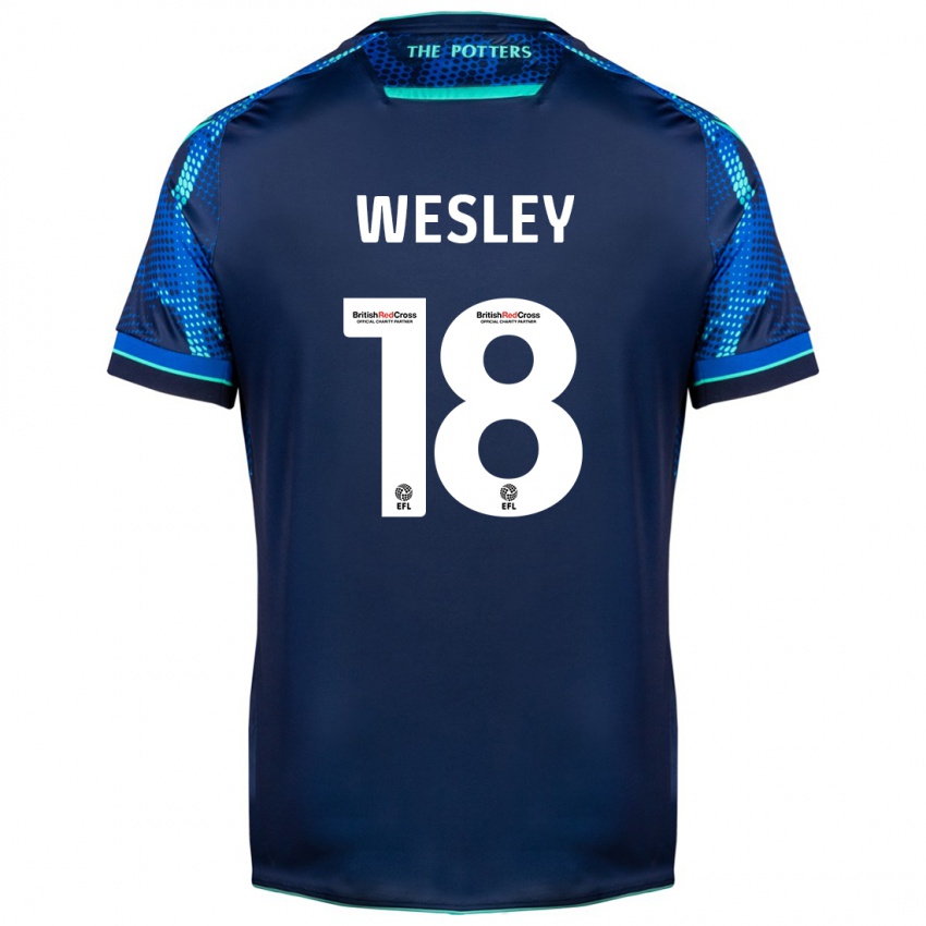 Mænd Wesley Moraes #18 Flåde Udebane Spillertrøjer 2023/24 Trøje T-Shirt