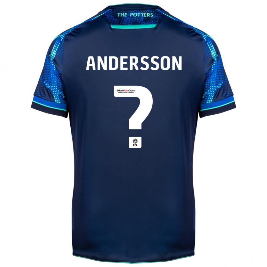Mænd Edwin Andersson #0 Flåde Udebane Spillertrøjer 2023/24 Trøje T-Shirt