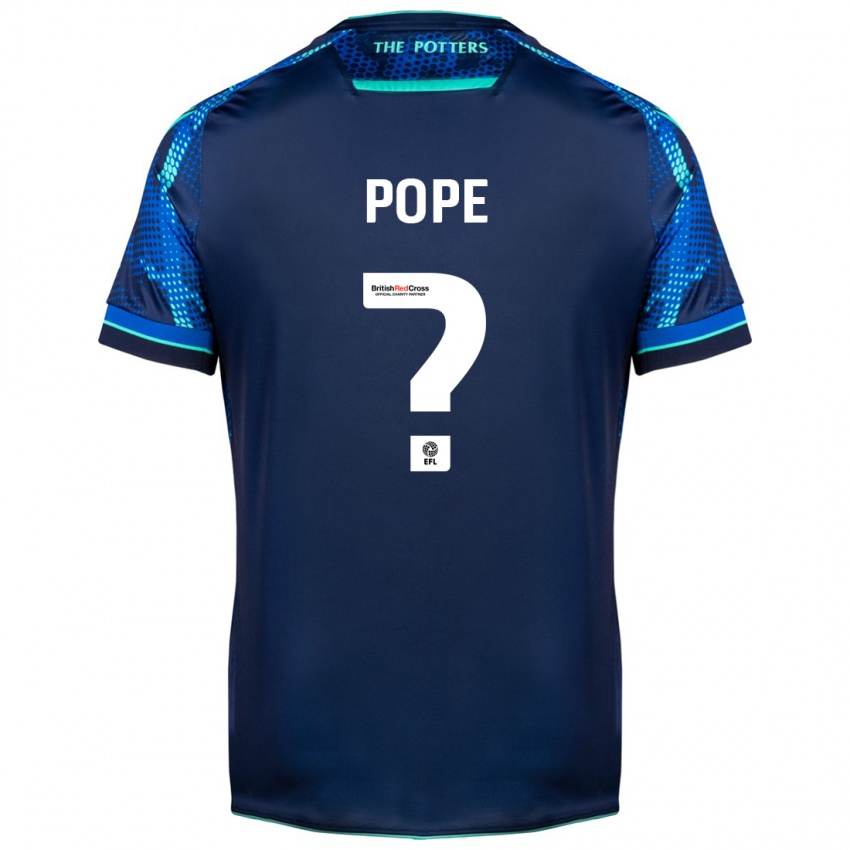 Mænd Ollie Pope #0 Flåde Udebane Spillertrøjer 2023/24 Trøje T-Shirt