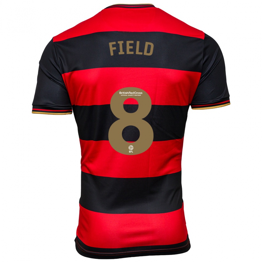 Mænd Sam Field #8 Sort Rød Udebane Spillertrøjer 2023/24 Trøje T-Shirt
