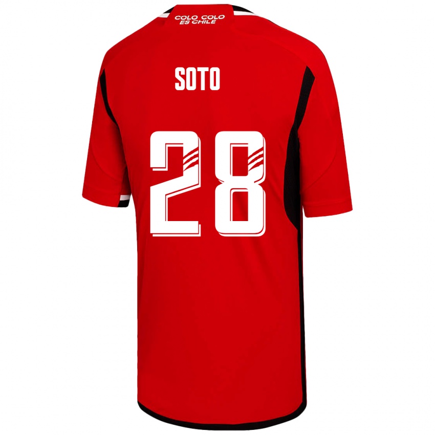 Mænd Lucas Soto #28 Rød Udebane Spillertrøjer 2023/24 Trøje T-Shirt