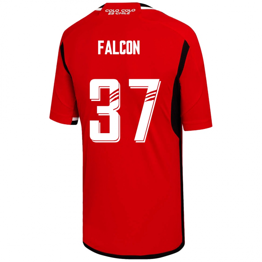 Mænd Maximiliano Falcón #37 Rød Udebane Spillertrøjer 2023/24 Trøje T-Shirt