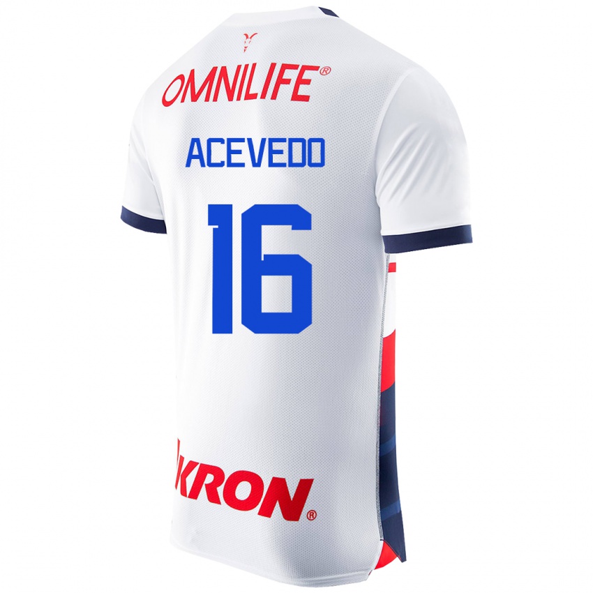 Mænd Victoria Acevedo #16 Hvid Udebane Spillertrøjer 2023/24 Trøje T-Shirt