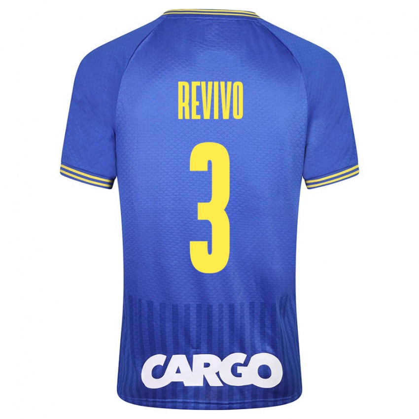 Mænd Roy Revivo #3 Blå Udebane Spillertrøjer 2023/24 Trøje T-Shirt