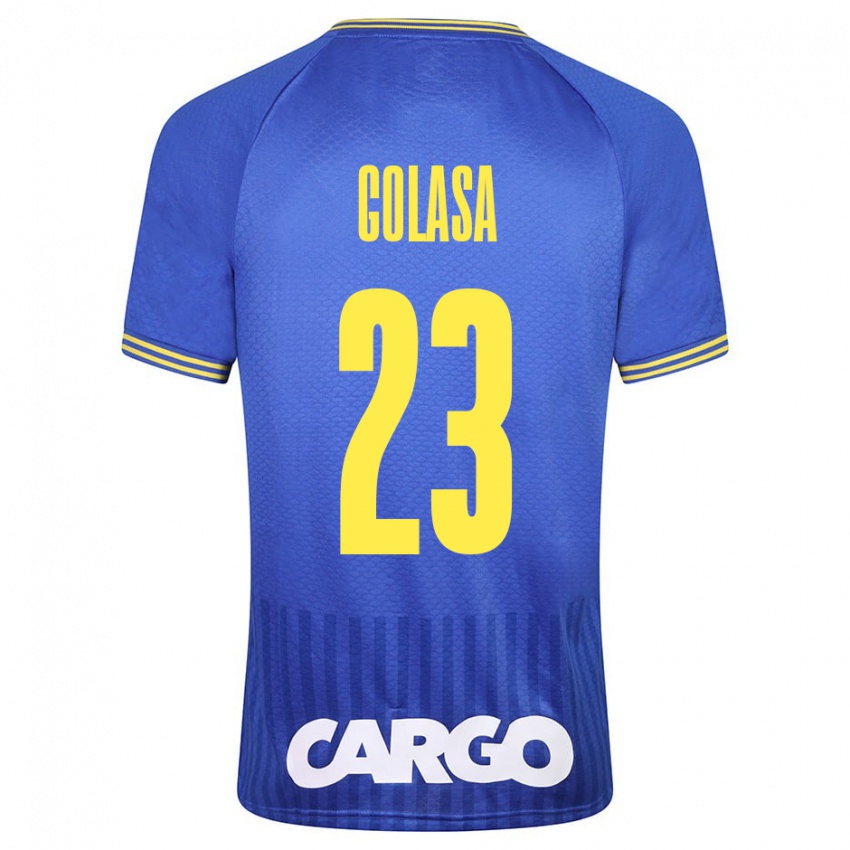 Mænd Eyal Golasa #23 Blå Udebane Spillertrøjer 2023/24 Trøje T-Shirt