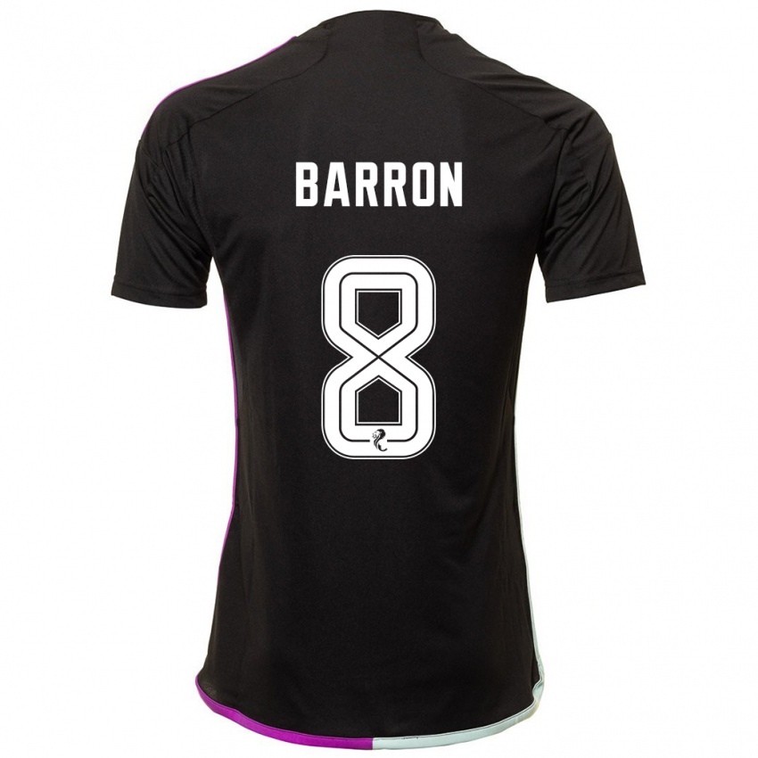 Mænd Connor Barron #8 Sort Udebane Spillertrøjer 2023/24 Trøje T-Shirt