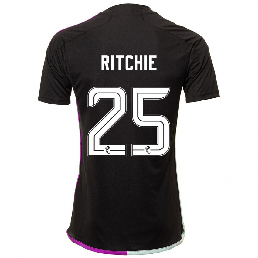 Mænd Tom Ritchie #25 Sort Udebane Spillertrøjer 2023/24 Trøje T-Shirt