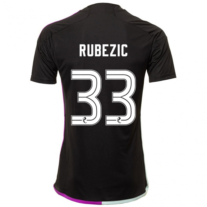 Mænd Slobodan Rubezic #33 Sort Udebane Spillertrøjer 2023/24 Trøje T-Shirt