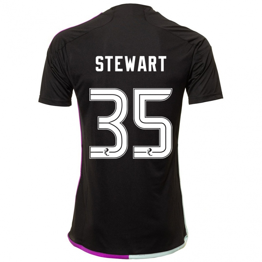 Mænd Alfie Stewart #35 Sort Udebane Spillertrøjer 2023/24 Trøje T-Shirt