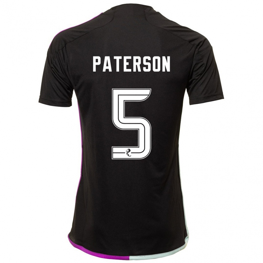 Mænd Donna Paterson #5 Sort Udebane Spillertrøjer 2023/24 Trøje T-Shirt