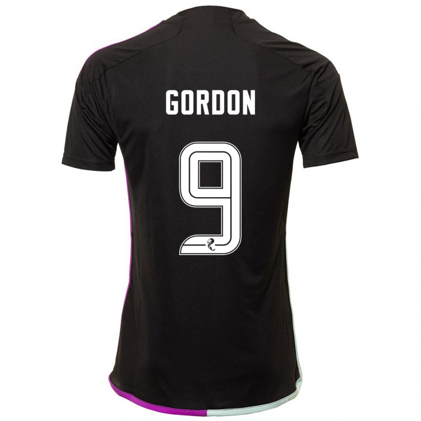 Mænd Lauren Gordon #9 Sort Udebane Spillertrøjer 2023/24 Trøje T-Shirt