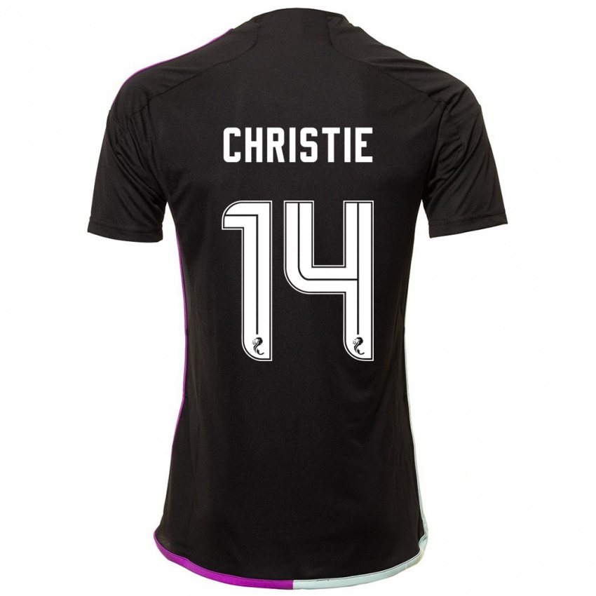 Mænd Mya Christie #14 Sort Udebane Spillertrøjer 2023/24 Trøje T-Shirt