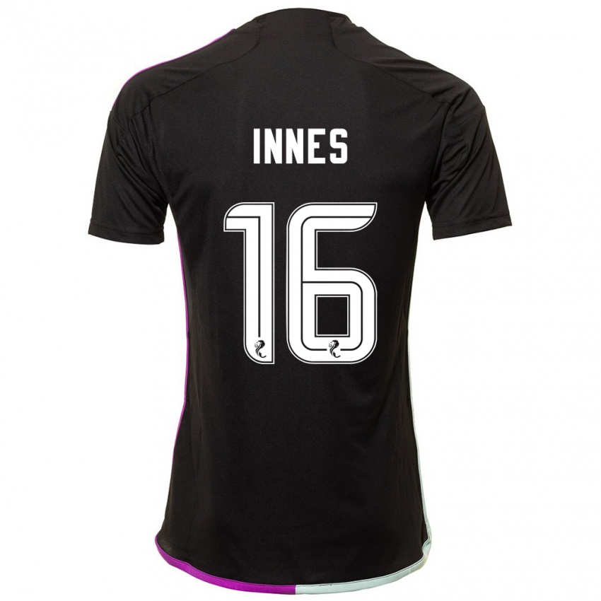 Mænd Hannah Innes #16 Sort Udebane Spillertrøjer 2023/24 Trøje T-Shirt