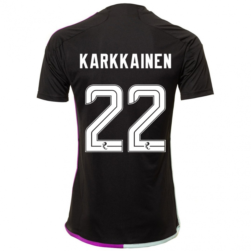 Mænd Elena Kärkkäinen #22 Sort Udebane Spillertrøjer 2023/24 Trøje T-Shirt