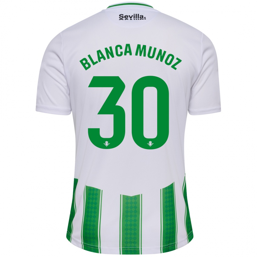 Kvinder Blanca Muñoz #30 Hvid Hjemmebane Spillertrøjer 2023/24 Trøje T-Shirt
