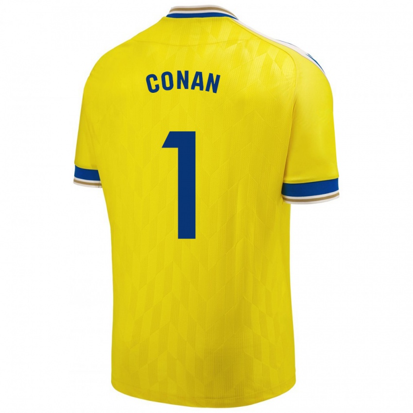 Kvinder Conan Ledesma #1 Gul Hjemmebane Spillertrøjer 2023/24 Trøje T-Shirt