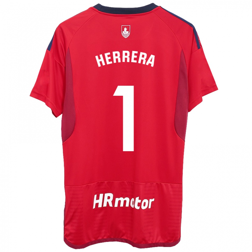 Kvinder Sergio Herrera #1 Rød Hjemmebane Spillertrøjer 2023/24 Trøje T-Shirt
