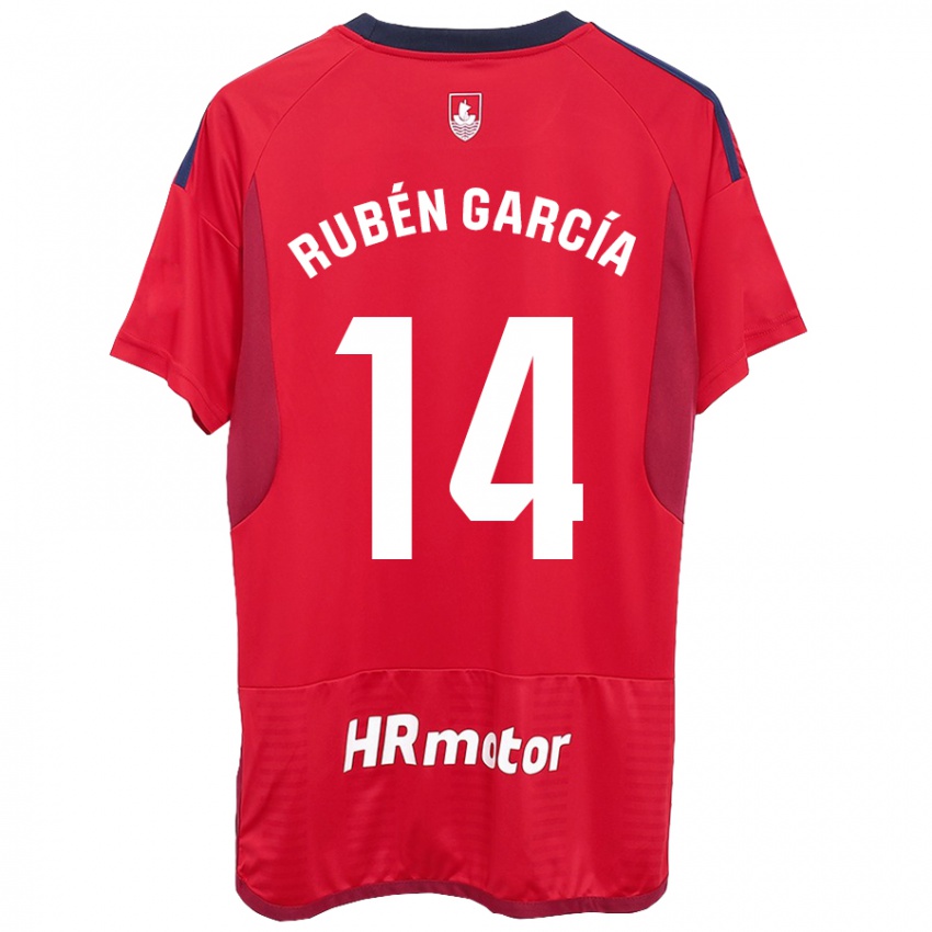 Kvinder Rubén García #14 Rød Hjemmebane Spillertrøjer 2023/24 Trøje T-Shirt