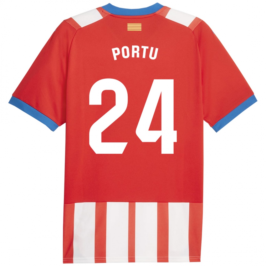 Kvinder Portu #24 Rød Hvid Hjemmebane Spillertrøjer 2023/24 Trøje T-Shirt