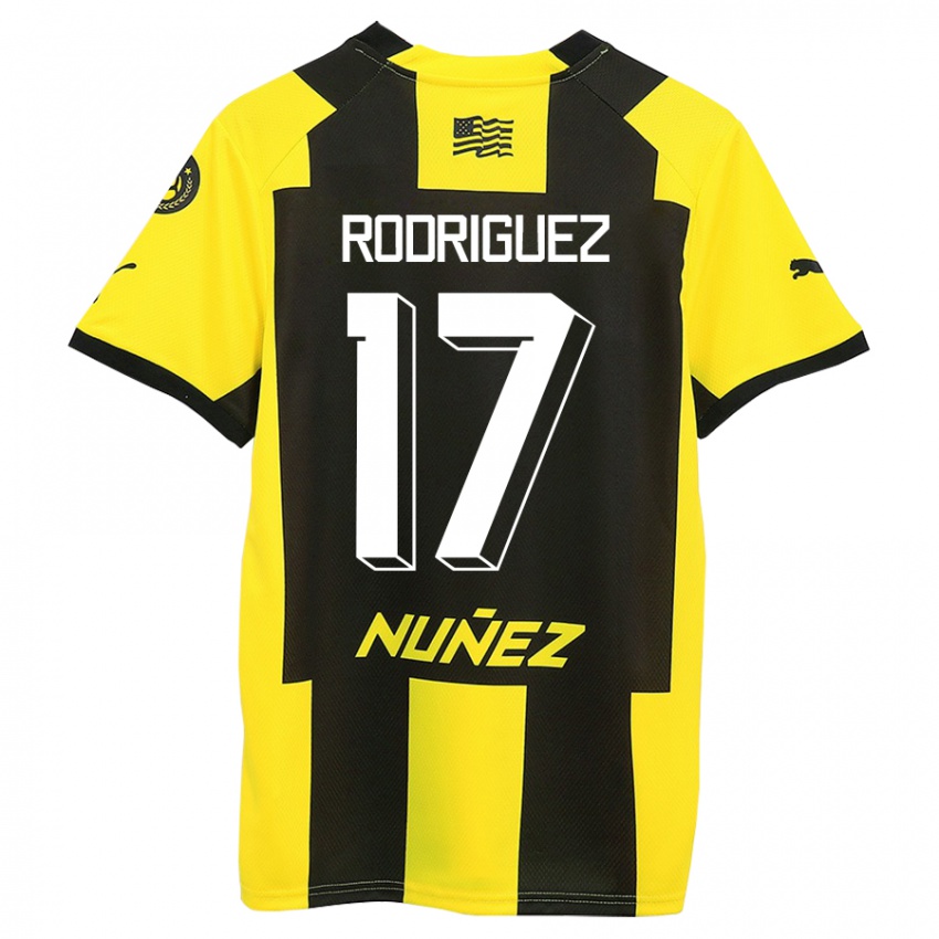 Kvinder Valentín Rodríguez #17 Gul Sort Hjemmebane Spillertrøjer 2023/24 Trøje T-Shirt