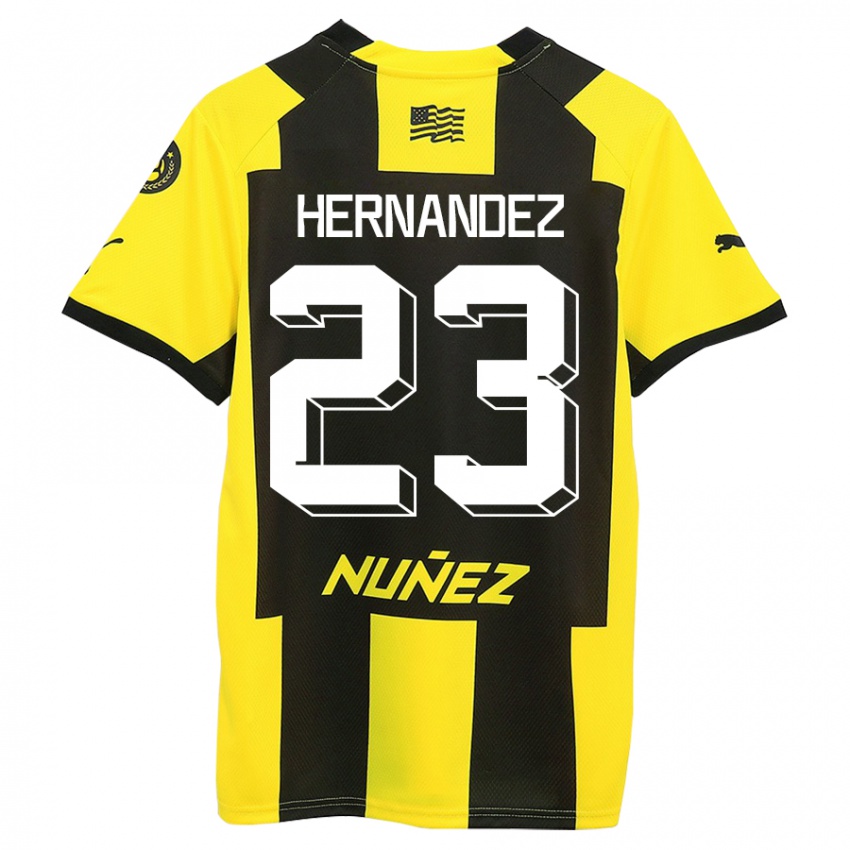 Kvinder Abel Hernandez #23 Gul Sort Hjemmebane Spillertrøjer 2023/24 Trøje T-Shirt