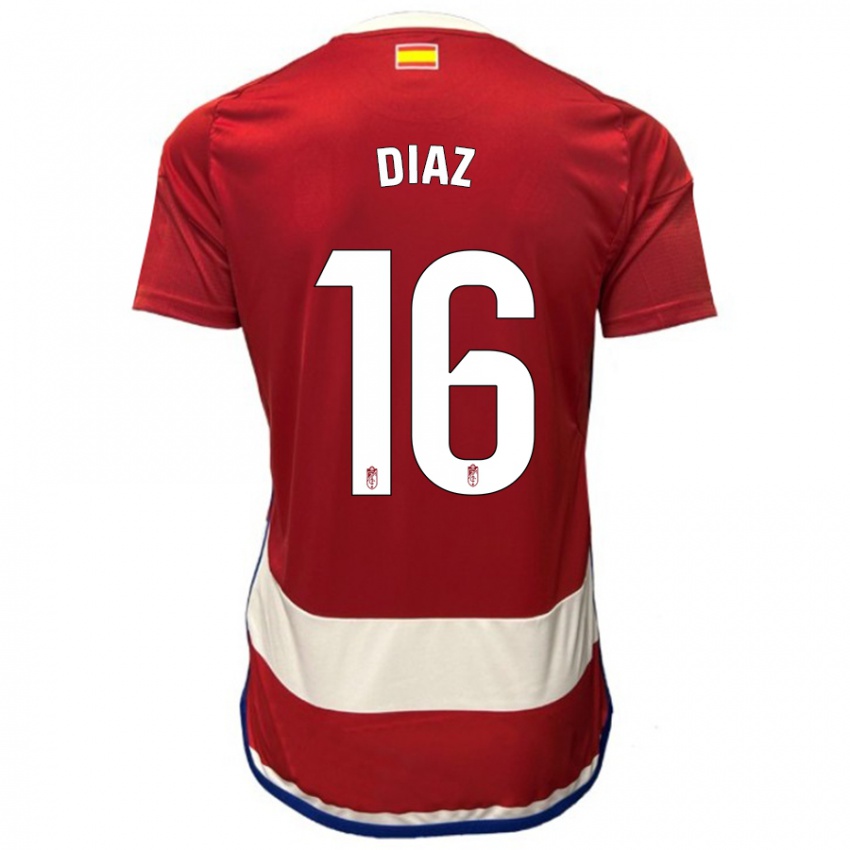 Kvinder Víctor Díaz #16 Rød Hjemmebane Spillertrøjer 2023/24 Trøje T-Shirt