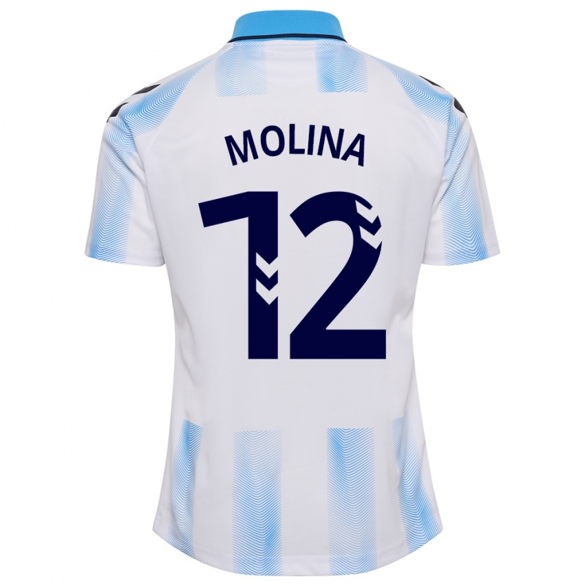 Kvinder Manu Molina #12 Hvid Blå Hjemmebane Spillertrøjer 2023/24 Trøje T-Shirt