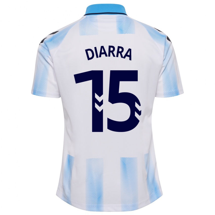 Kvinder Moussa Diarra #15 Hvid Blå Hjemmebane Spillertrøjer 2023/24 Trøje T-Shirt