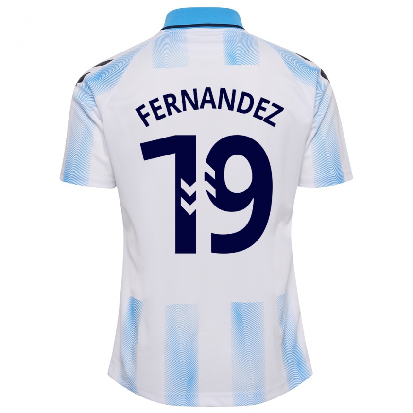 Kvinder Roberto Fernández #19 Hvid Blå Hjemmebane Spillertrøjer 2023/24 Trøje T-Shirt